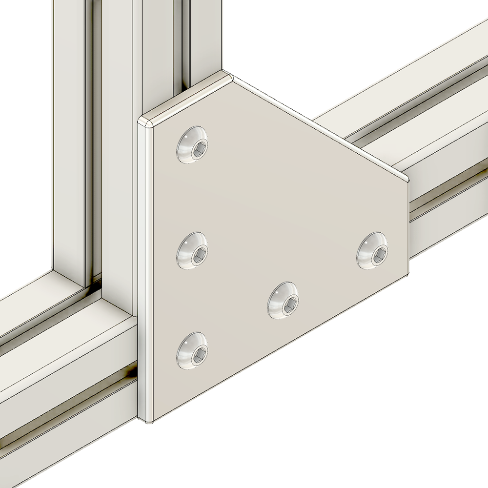 41-150-1 MODULAR SOLUTIONS ALUMINUM CONNECTING PLATE<br>135MM X 135MM FLAT CORNER W/HARDWARE